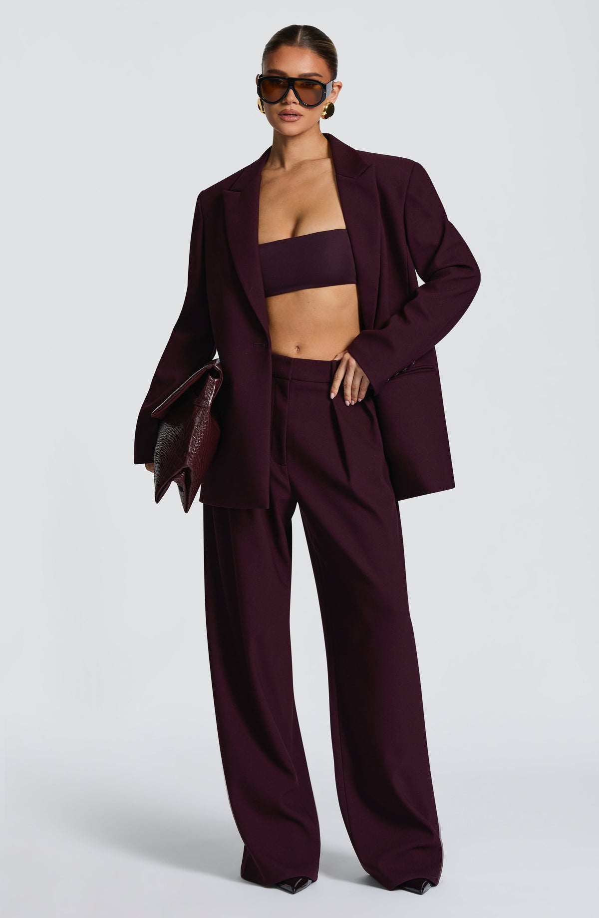 Pantalón Sastre Ancho Kirsty – Ciruela