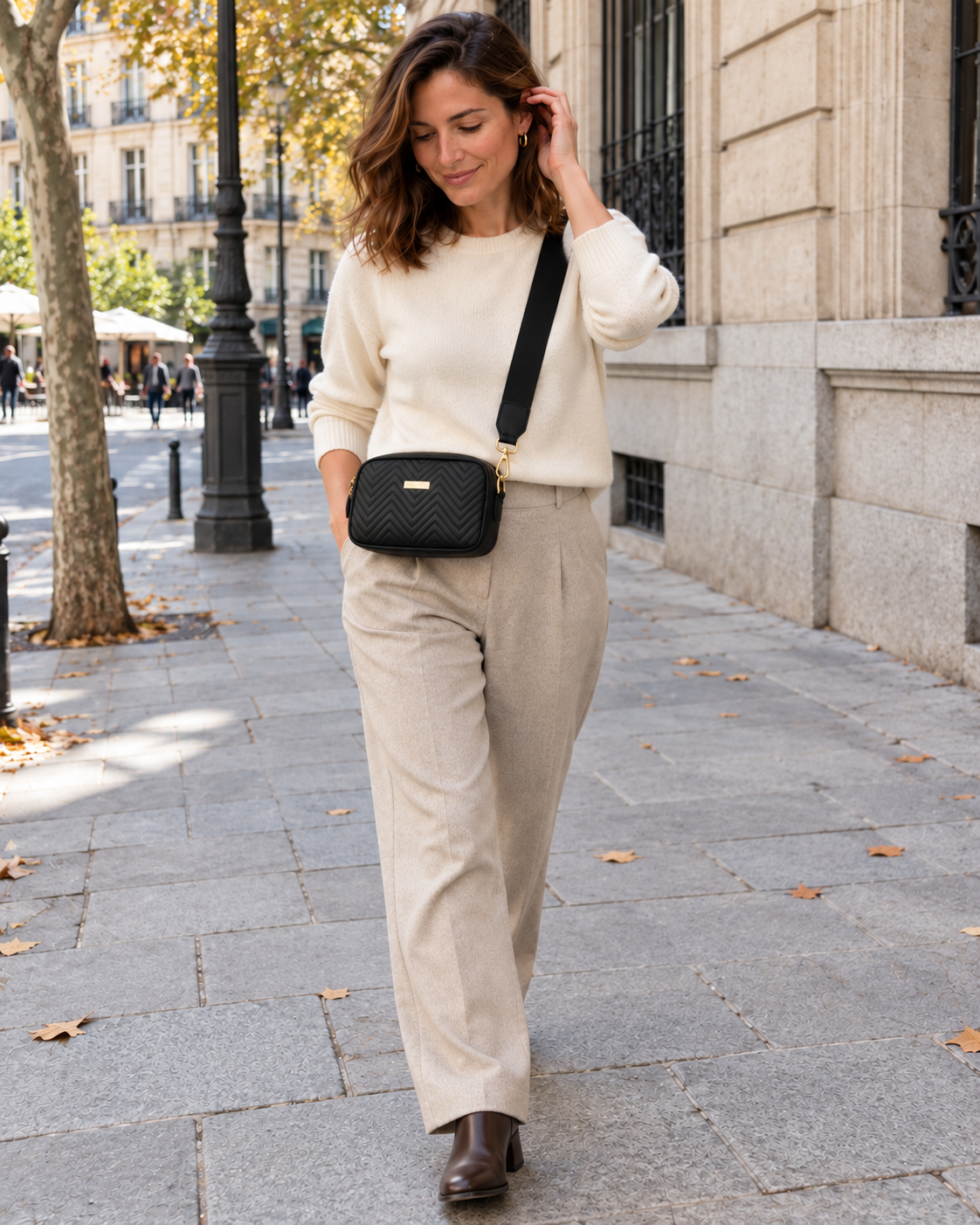 Mini Bolso Bandolera Acolchado – Negro — vista 05
