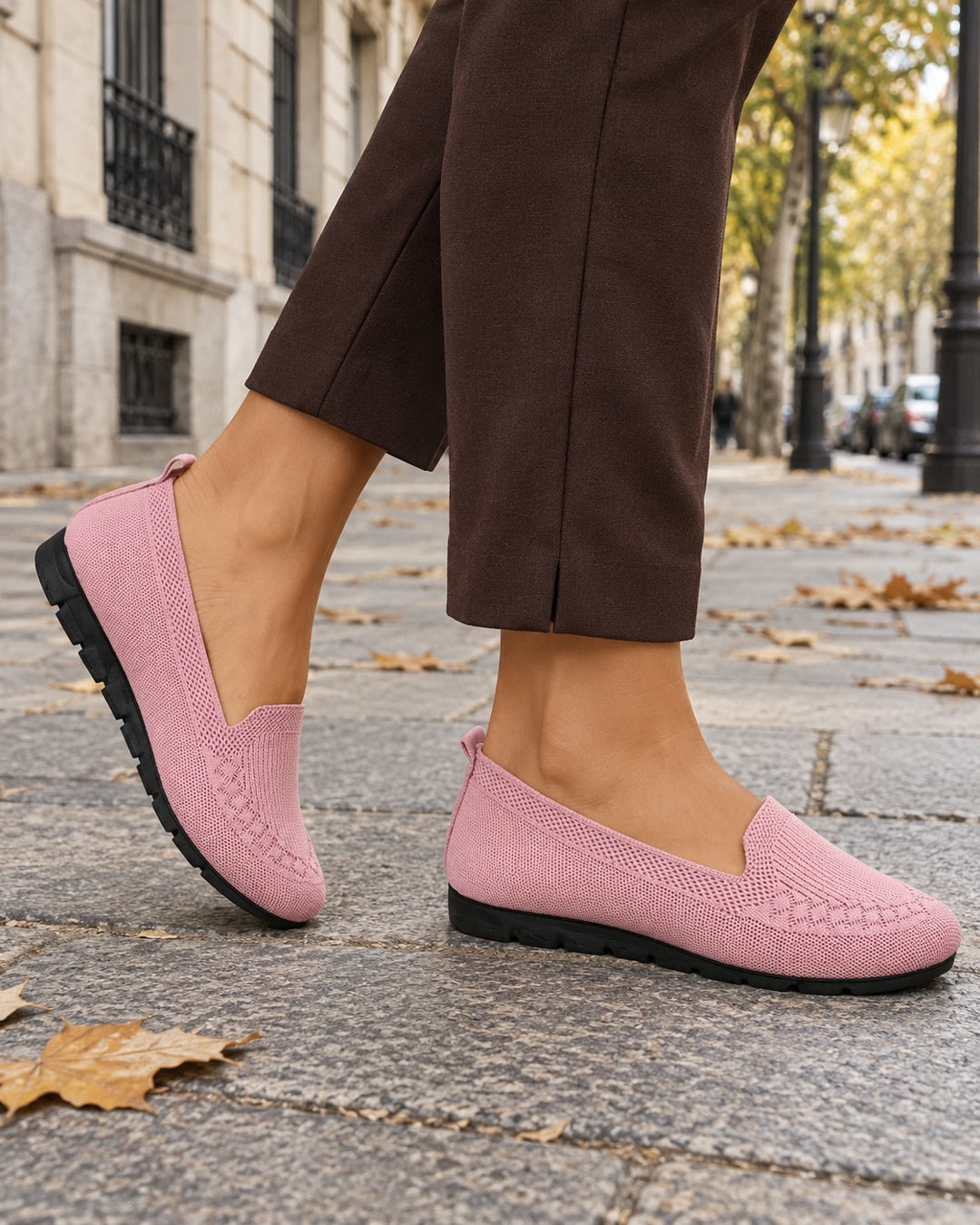 Mocasines de Punto Cómodos – Rosa · 2