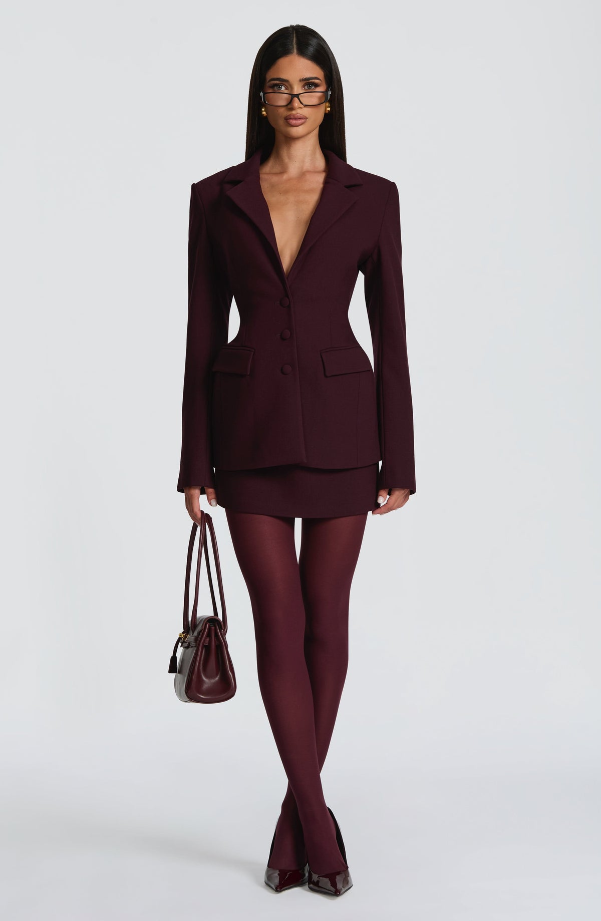 Blazer Entallado Rowena – Ciruela