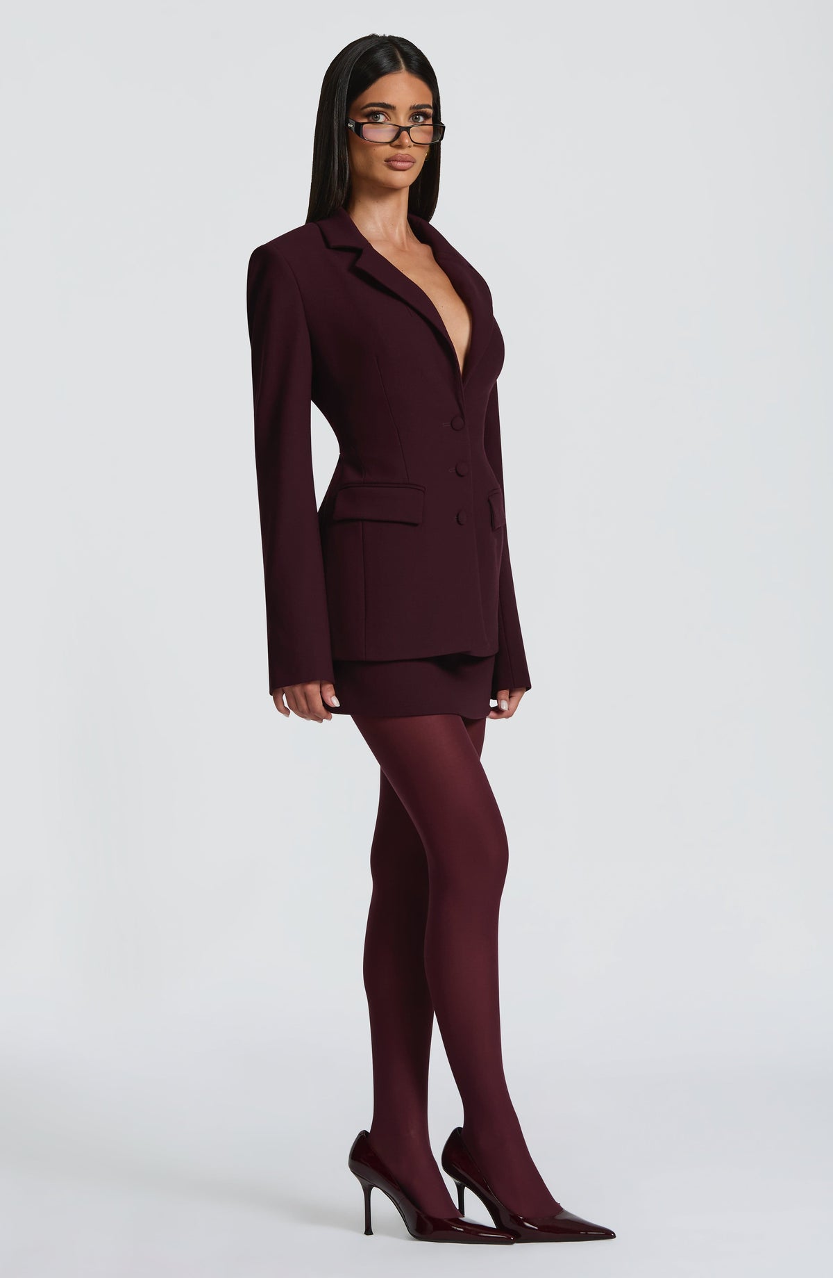 Blazer Entallado Rowena – Ciruela