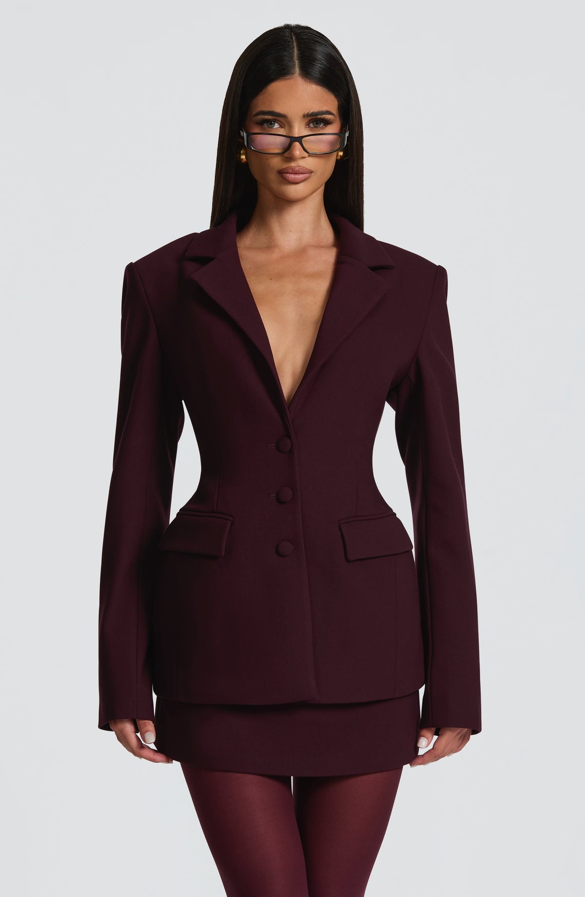 Blazer Entallado Rowena – Ciruela
