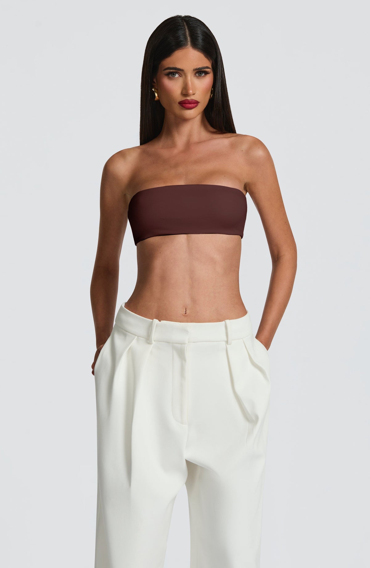 Top Bandeau Simi – Marrón Ciruela