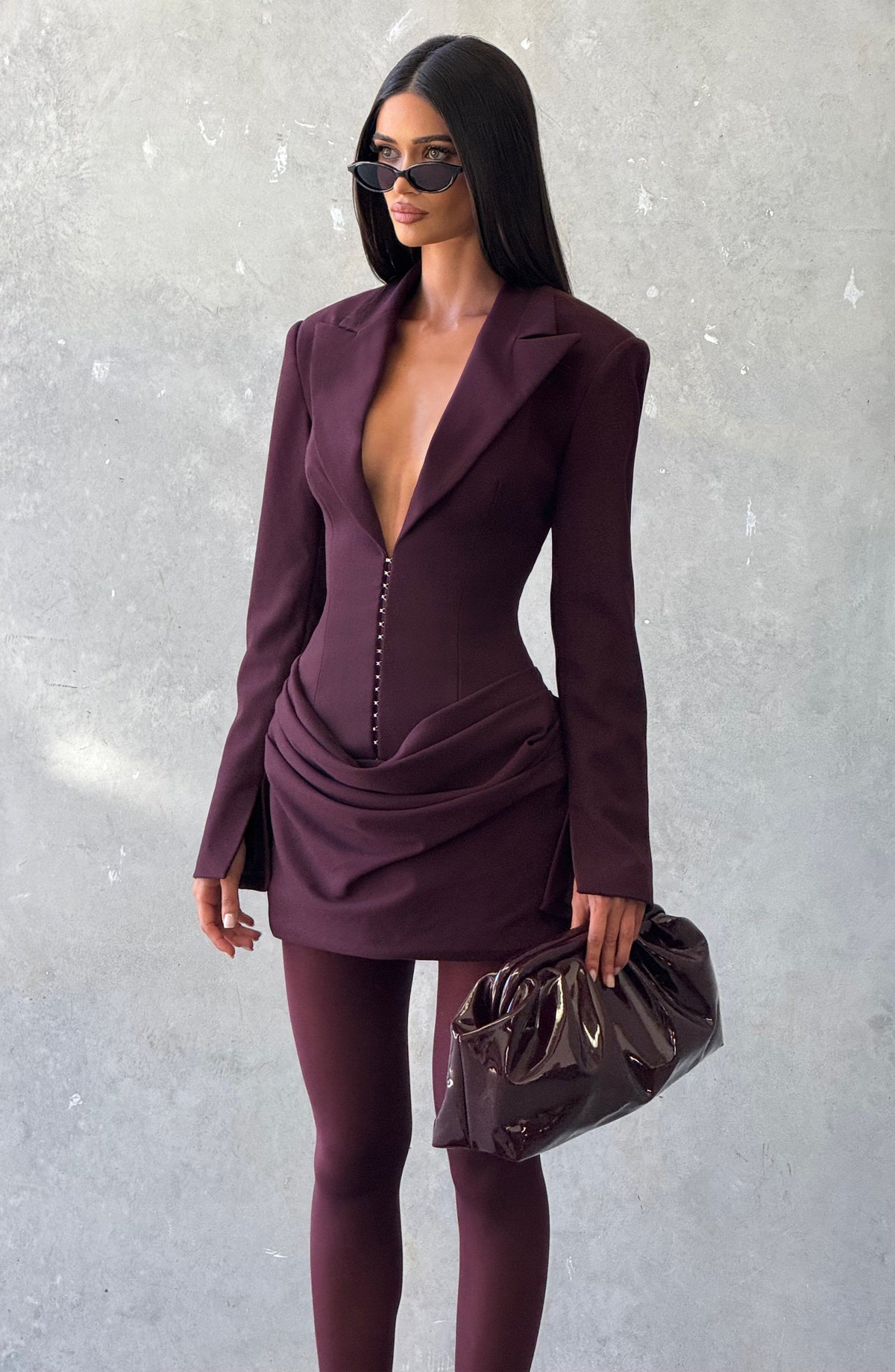 Vestido Blazer Corto Susie – Ciruela