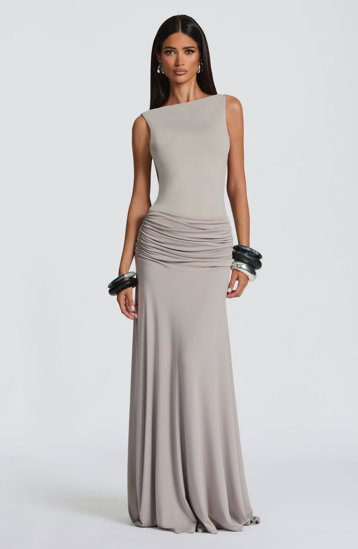 Body Ajustado de Tirantes Tori – Gris Claro