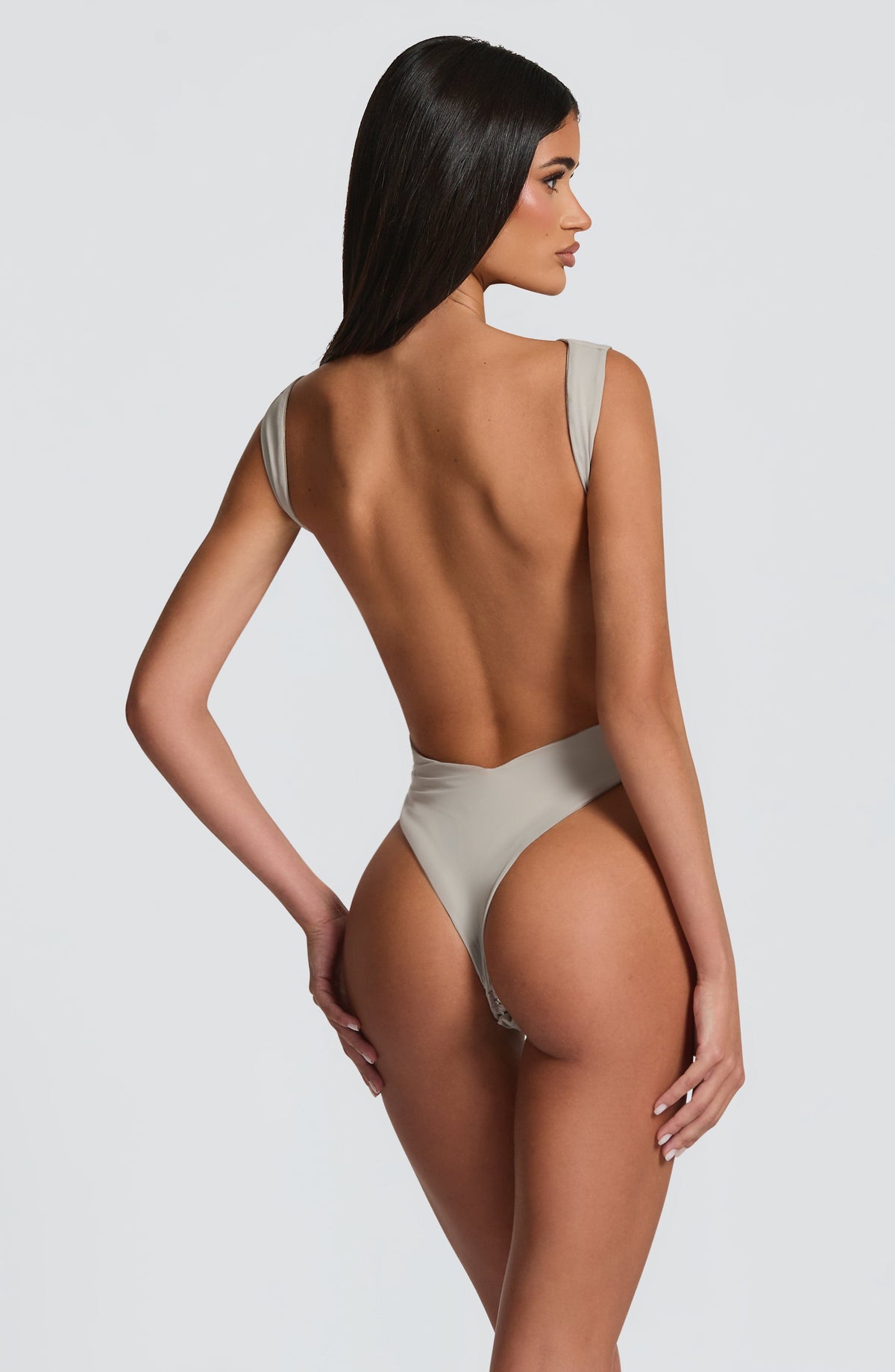 Body Ajustado de Tirantes Tori – Gris Claro
