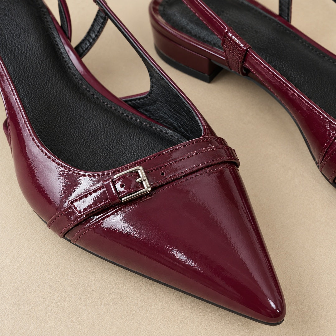 Zapatos Destalonados de Tacón Bajo – Burdeos · 3